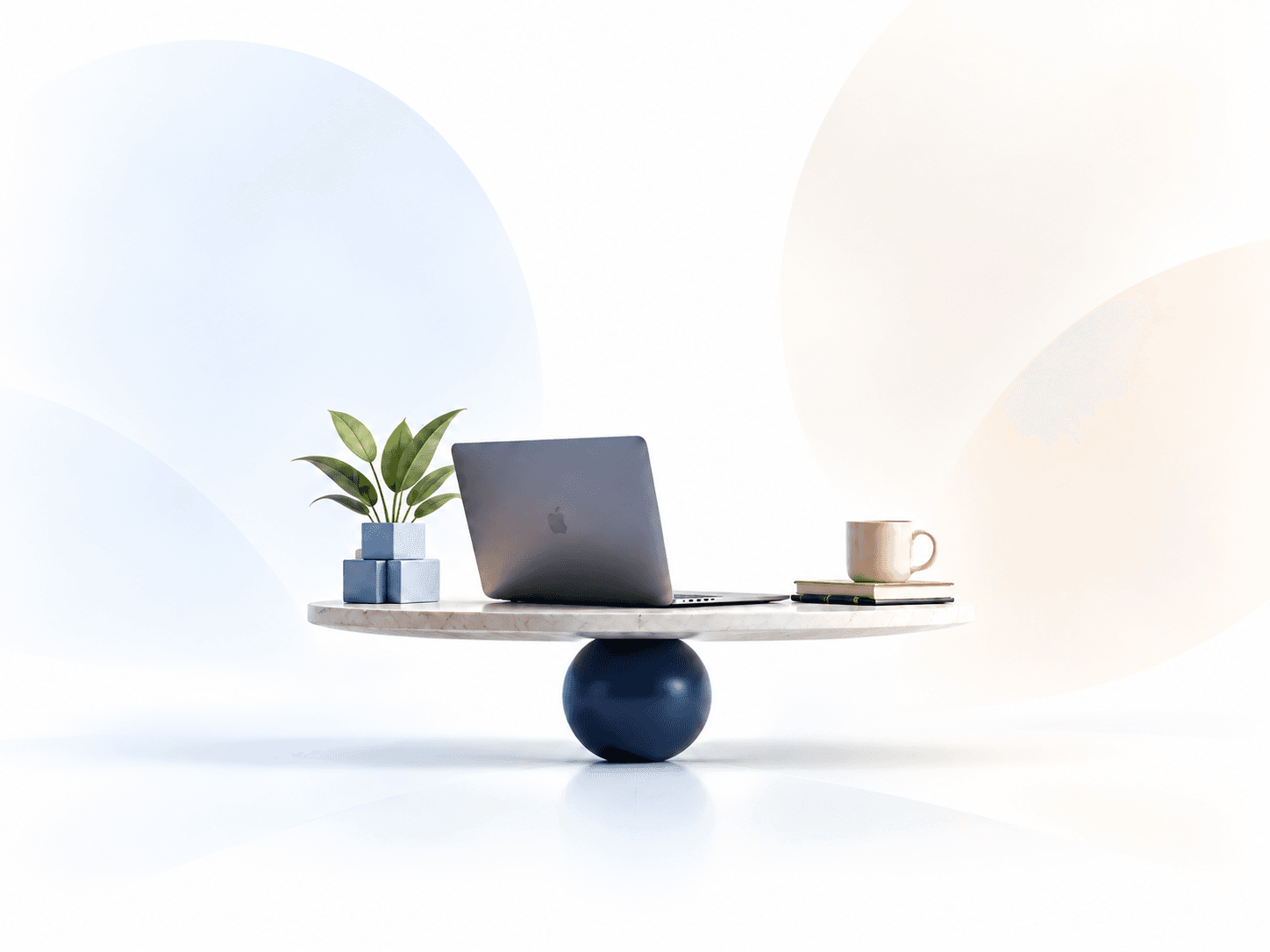 Laptop workspace representing balance between AI automation and human judgement